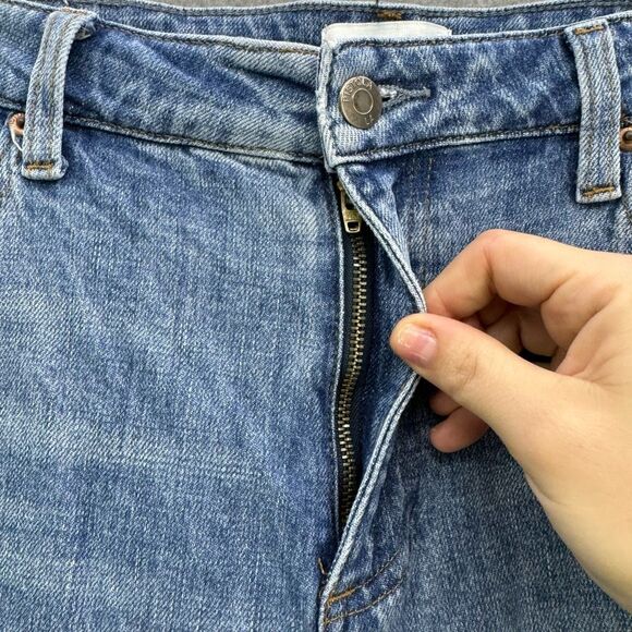 Pistola Womens Medium Wash Blue High-Rise Distressed Straight Jeans Size 31 - Picture 7 of 11